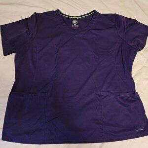 Purple Healing Hands scrubs top - 2X